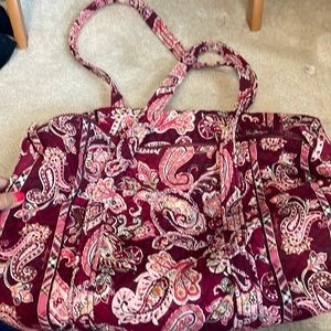 Burgundy Vera Bradley zippered small tote